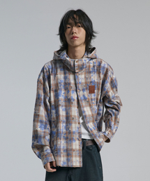 TEN PAST SEVEN（テン ファスト セブン）の「ヴィンテージチェックフードパーカーオーバーシャツ（シャツ/ブラウス）」