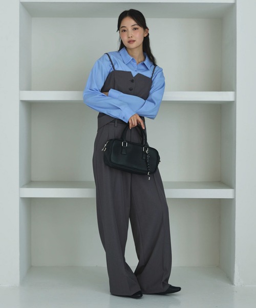 archives（アルシーヴ）の「チャーム付きスクエアボストンバッグ（ボストンバッグ・レディース・アイボリー/ブラック/キャメル・FREE）」の5枚目の写真