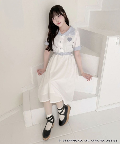 F i.n.t(フィント)の「クレリック開衿ワンピース/シナモロール/fint フィント(ワンピース・レディース・ブルー/ホワイト×ブルー・FREE)」の4枚目の写真