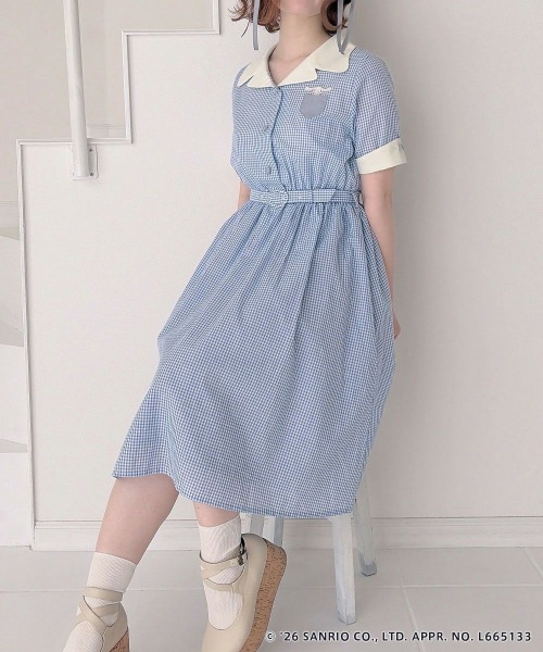F i.n.t(フィント)の「クレリック開衿ワンピース/シナモロール/fint フィント(ワンピース・レディース・ブルー/ホワイト×ブルー・FREE)」の6枚目の写真