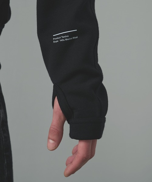 Product Twelve(プロダクトトゥエルブ)の「【Product Twelve】Super 140’s /130's Melino Wool Zip Up Parka(パーカー・メンズ・グレー/ブラック・1/2)」の11枚目の写真