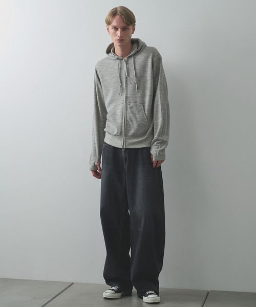 Product Twelve(プロダクトトゥエルブ)の「【Product Twelve】Super 140’s /130's Melino Wool Zip Up Parka(パーカー・メンズ・グレー/ブラック・1/2)」の8枚目の写真