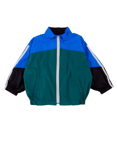 Ocean&Ground（オーシャン&グラウンド）の「ﾗｲﾝｽﾘｰﾌﾞﾅｲﾛﾝﾜｲﾄﾞJKT（ナイロンジャケット・キッズ・ブルー/ブラック/ラベンダー・90/100/110/120）」の2枚目の写真