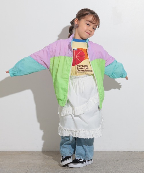 Ocean&Ground（オーシャン&グラウンド）の「ﾗｲﾝｽﾘｰﾌﾞﾅｲﾛﾝﾜｲﾄﾞJKT（ナイロンジャケット・キッズ・ブルー/ブラック/ラベンダー・90/100/110/120）」の9枚目の写真