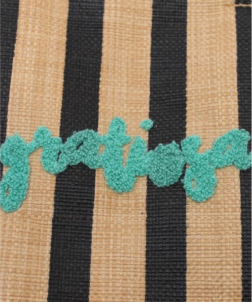 MILLION CARATS（ミリオンカラッツ）の「サガラ刺繍ロゴが映える、ストライプ柄で差がつく！軽やか2WAYペーパーショルダーバッグ（ショルダーバッグ・レディース・ブラック/サックスブルー/ピンク・FREE）」の12枚目の写真