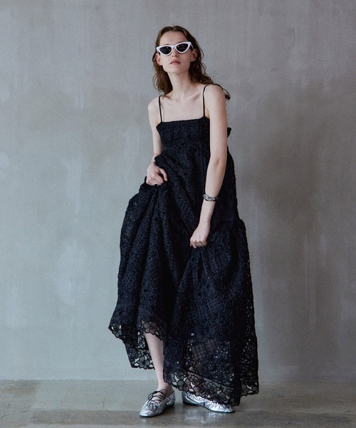 PRE-ORDER】Embroidered Tiered Cami Dress/エンブロイダリー