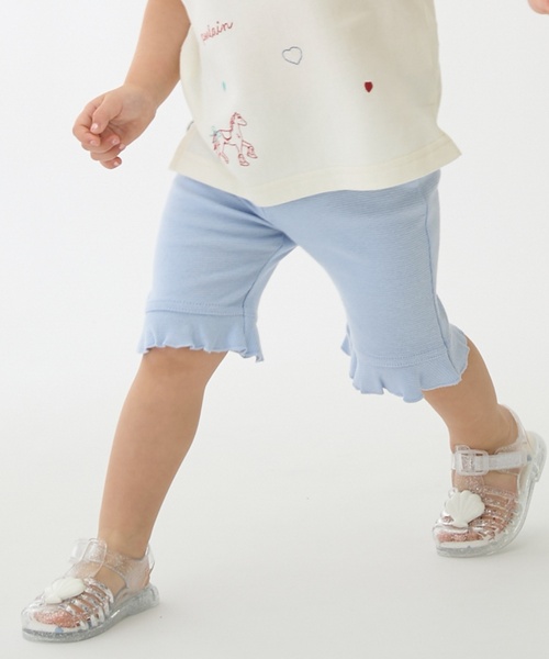 petit main(プティマイン)の「7分丈フリルフライスパンツ(その他パンツ・キッズ・イエロー/ドット/ライトベージュ/ライトブルー/カラフル・90cm/80cm/100cm/130cm/110cm/120cm)」の6枚目の写真