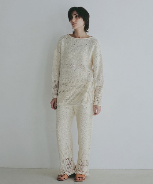 ETRE TOKYO（エトレトウキョウ）の「シアークロシェニットプルオーバー（ニット/セーター・レディース・アイボリー/ブラック・FREE）」の20枚目の写真