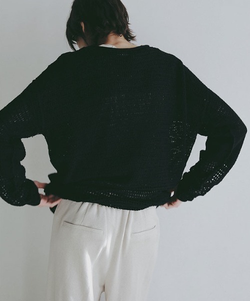 ETRE TOKYO（エトレトウキョウ）の「シアークロシェニットプルオーバー（ニット/セーター・レディース・アイボリー/ブラック・FREE）」の21枚目の写真