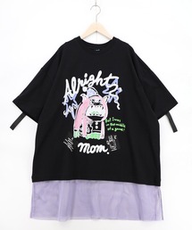 ScoLar Parity | 361118:夜更かしガブ 裾メッシュ切替Tシャツ(Tシャツ/カットソー)
