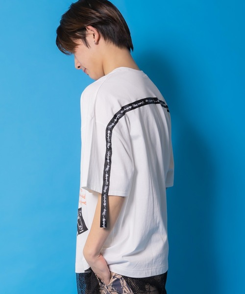 ScoLar Parity（スカラーパリティ）の「361118：夜更かしガブ 裾メッシュ切替Tシャツ（Tシャツ/カットソー・レディース・オフホワイト/ピンク/ブラック・M）」の21枚目の写真