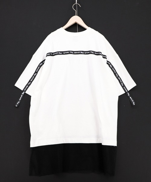 ScoLar Parity（スカラーパリティ）の「361118：夜更かしガブ 裾メッシュ切替Tシャツ（Tシャツ/カットソー・レディース・オフホワイト/ピンク/ブラック・M）」の15枚目の写真