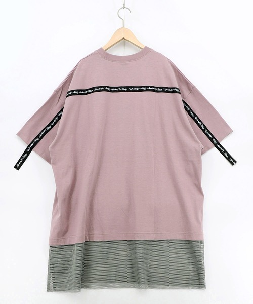 ScoLar Parity（スカラーパリティ）の「361118：夜更かしガブ 裾メッシュ切替Tシャツ（Tシャツ/カットソー・レディース・オフホワイト/ピンク/ブラック・M）」の11枚目の写真