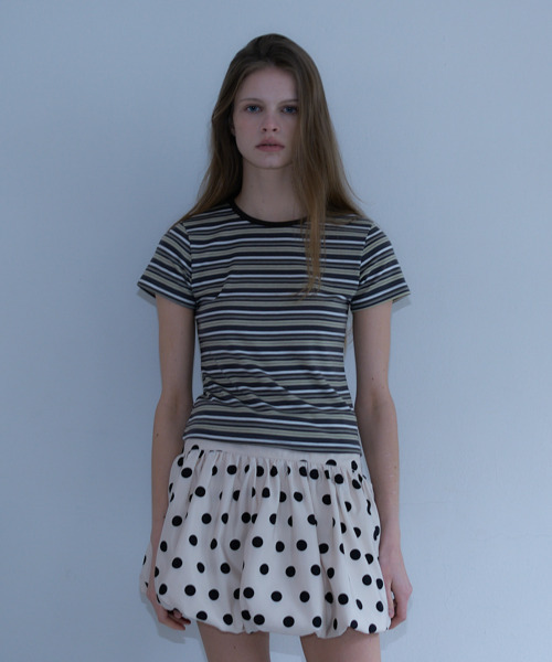 LARTIGENT（ラーティゼン）の「L23 STRIPE SLIM T-SHIRT(CHARCOAL)（Tシャツ/カットソー・レディース・その他・FREE）」の4枚目の写真