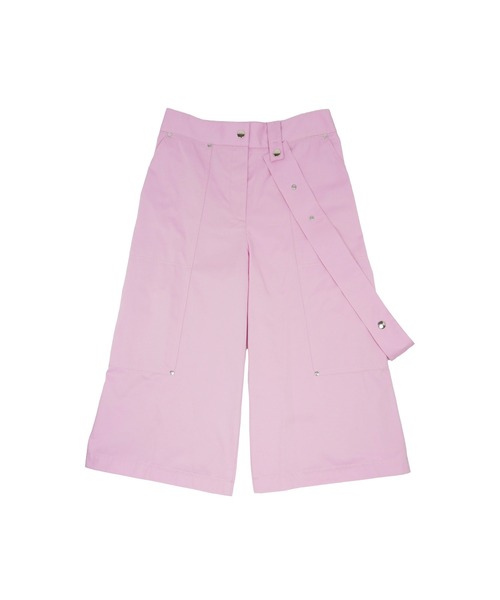 MSGM(エムエスジーエム)の「コットンギャバジン クロップドバミューダパンツ(チノパンツ・レディース・ピンク/ベージュ・40)」の2枚目の写真