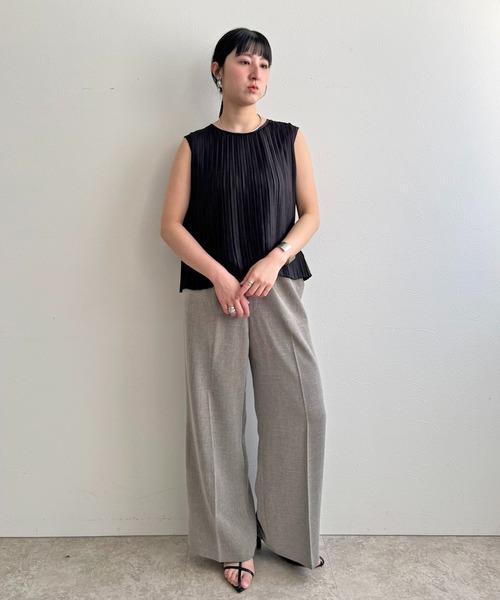 LHELBIE(レルビエ)の「ブッチャーパンツ(スラックス・レディース・ブラック/ブラウン/グレイッシュベージュ・M)」の6枚目の写真