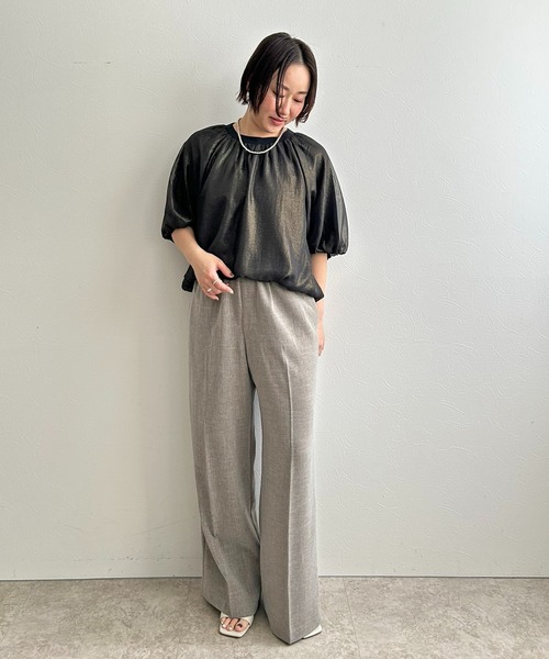 LHELBIE(レルビエ)の「ブッチャーパンツ(スラックス・レディース・ブラック/ブラウン/グレイッシュベージュ・M)」の21枚目の写真