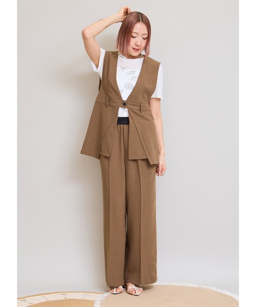 LHELBIE(レルビエ)の「ブッチャーパンツ(スラックス・レディース・ブラック/ブラウン/グレイッシュベージュ・M)」の8枚目の写真