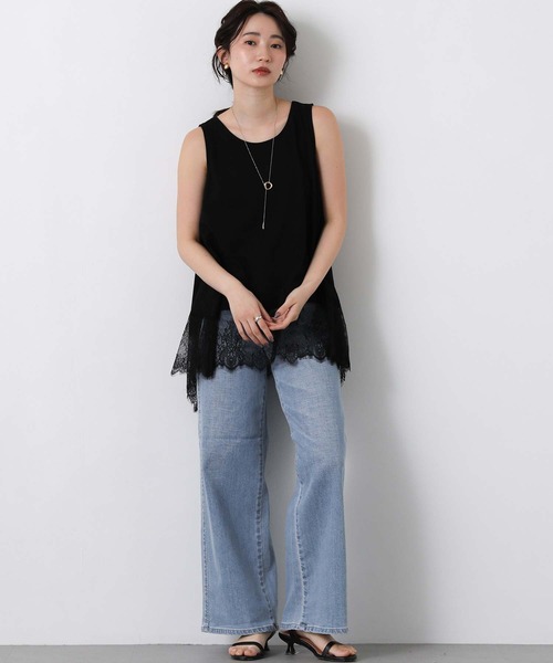 Gready Brilliant(グレディブリリアン)の「レースヘムワイドタンク(タンクトップ・レディース・オフホワイト/ブラック・38)」の16枚目の写真