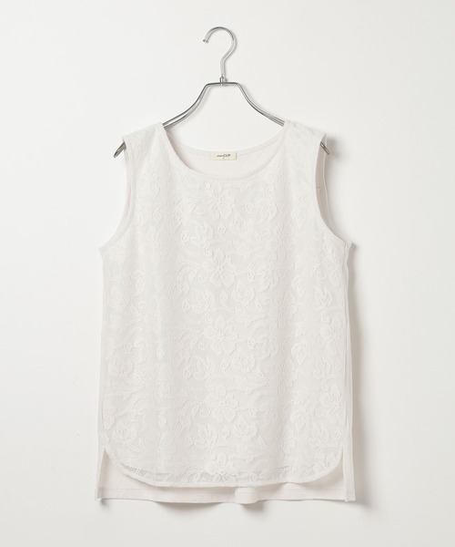 studio CLIP（スタディオクリップ）の「フロントレースドッキングタンクトップ（タンクトップ・レディース・スモーク/ライトグレー/アイボリー・FREE）」の4枚目の写真
