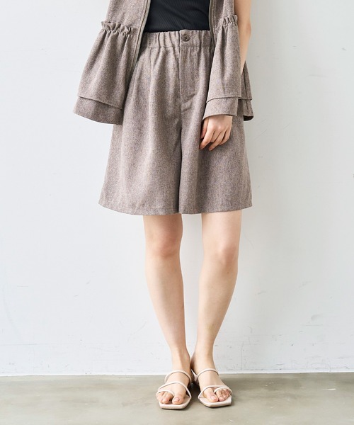 mil（ミル）の「【丈が選べる】 リネンライク ショートパンツ / ハーフパンツ【587184】（その他パンツ・レディース・アイボリー/ブラック/ブラウン・XS/S）」の3枚目の写真