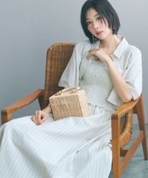 marun（マルン）の「＜大きいサイズ＞２点セット(ストライプシャツ＋キャミワンピース) marun（ワンピース）」