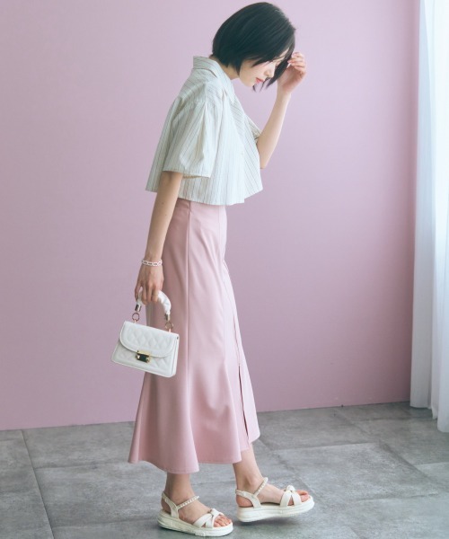 marun(マルン)の「<大きいサイズ>2点セット(ストライプシャツ+キャミワンピース) marun(ワンピース・レディース・ネイビー系/アイボリー系・L/5L/4L/3L/LL)」の11枚目の写真
