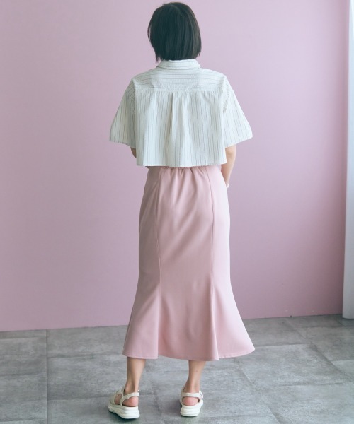 marun(マルン)の「<大きいサイズ>2点セット(ストライプシャツ+キャミワンピース) marun(ワンピース・レディース・ネイビー系/アイボリー系・L/5L/4L/3L/LL)」の12枚目の写真