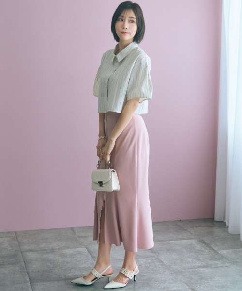 marun(マルン)の「<大きいサイズ>2点セット(ストライプシャツ+キャミワンピース) marun(ワンピース・レディース・ネイビー系/アイボリー系・L/5L/4L/3L/LL)」の13枚目の写真