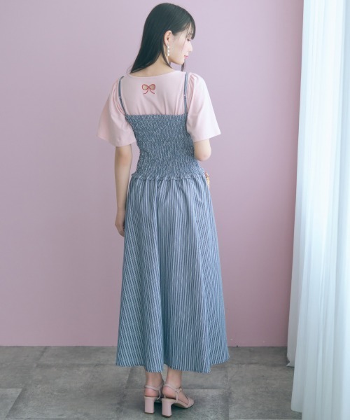 marun(マルン)の「<大きいサイズ>2点セット(ストライプシャツ+キャミワンピース) marun(ワンピース・レディース・ネイビー系/アイボリー系・L/5L/4L/3L/LL)」の22枚目の写真