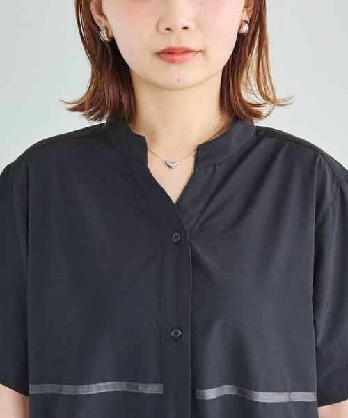 LAVEANGE(ラビアンジェ)の「切替ティアードワンピース|着るだけでサマになる/大人のきれい見え/ロング丈/バンドカラー/半袖/Aライン/ポケット付(ワンピース・レディース・ブラック系その他/ブラック・4L/5L/M/LL/3L)」の18枚目の写真