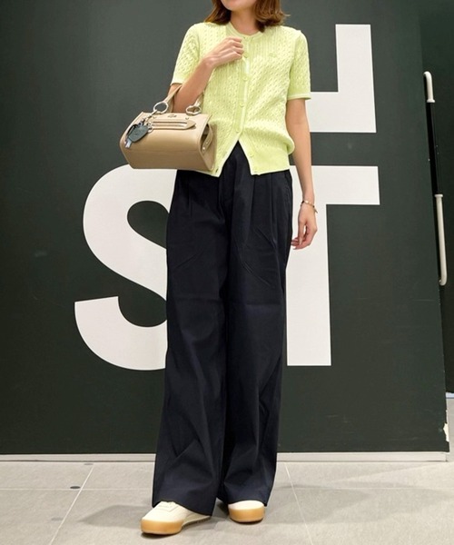 LACOSTE(ラコステ)の「ケーブルニット ハーフスリーブカーディガン(カーディガン/ボレロ・レディース・ライトグリーン/オフホワイト・40/36/38/34)」の12枚目の写真