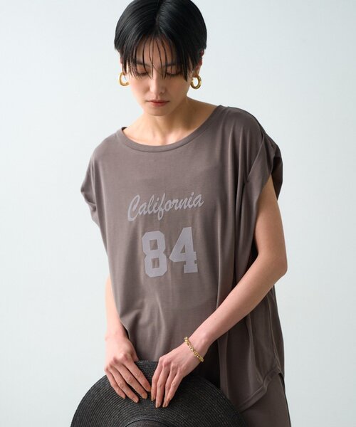 LOUNGEDRESS(ラウンジドレス)の「ナンバリングフレンチT(Tシャツ/カットソー・レディース・モカ/ベージュ/ブラック・FREE)」の4枚目の写真