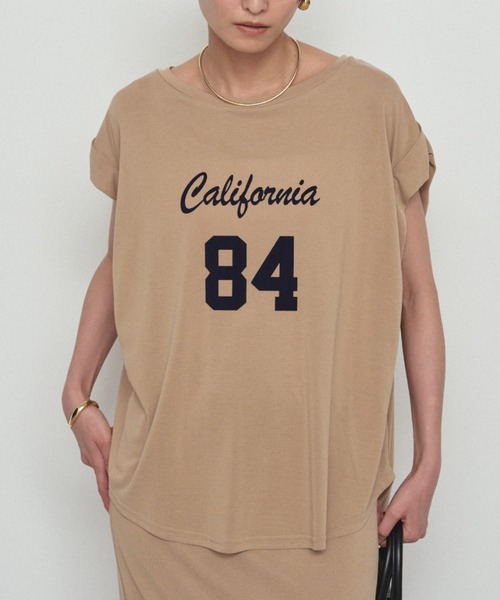 LOUNGEDRESS(ラウンジドレス)の「ナンバリングフレンチT(Tシャツ/カットソー・レディース・モカ/ベージュ/ブラック・FREE)」の3枚目の写真