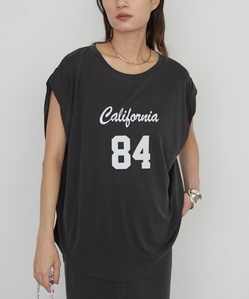 LOUNGEDRESS(ラウンジドレス)の「ナンバリングフレンチT(Tシャツ/カットソー・レディース・モカ/ベージュ/ブラック・FREE)」の1枚目の写真