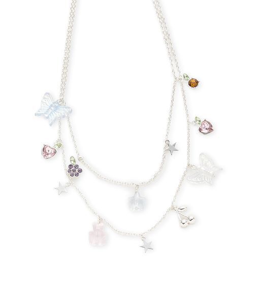LILY BROWN（リリーブラウン）の「二連フルーツビジューネックレス（ネックレス・レディース・シルバー/ゴールド・F）」の4枚目の写真