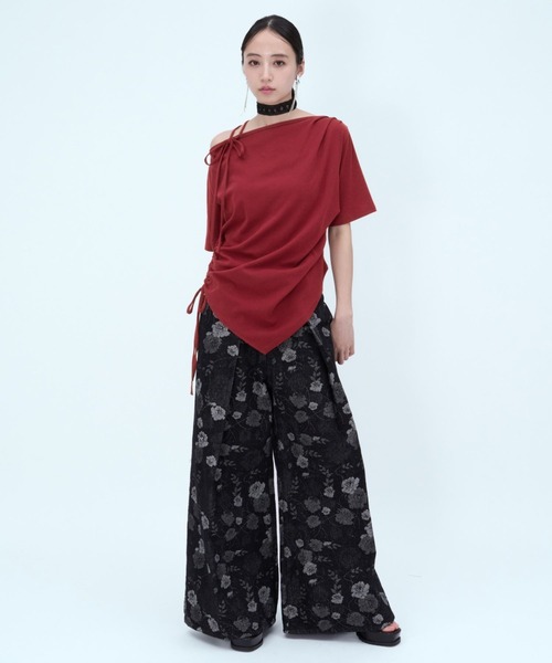 HARE(ハレ)の「ワンショルドレープデザインTシャツ(HARE)(Tシャツ/カットソー・レディース・パープル/レッド/グレー/ブルー・FREE)」の12枚目の写真
