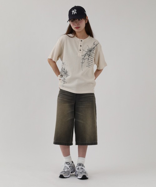 bike star(バイクスター)の「BIKE STAR ピグメント加工ヘンリーネック 半袖(Tシャツ/カットソー・メンズ・チャコール/アイボリー/ワイン・L/M)」の19枚目の写真
