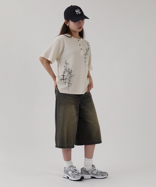bike star(バイクスター)の「BIKE STAR ピグメント加工ヘンリーネック 半袖(Tシャツ/カットソー・メンズ・チャコール/アイボリー/ワイン・L/M)」の20枚目の写真
