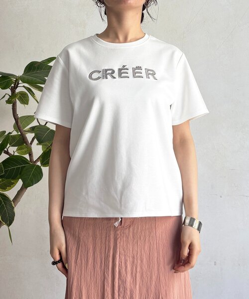 un dix cors(アンディコール)の「刺繍ロゴTEE(Tシャツ/カットソー・レディース・グレイッシュベージュ/チャコールグレー/オフホワイト・FREE)」の21枚目の写真