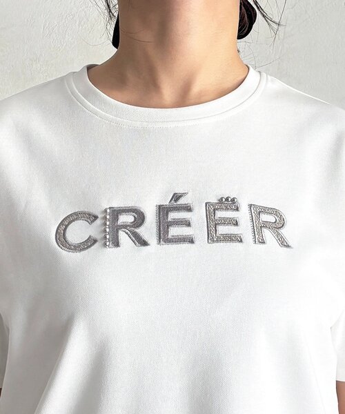 un dix cors(アンディコール)の「刺繍ロゴTEE(Tシャツ/カットソー・レディース・グレイッシュベージュ/チャコールグレー/オフホワイト・FREE)」の18枚目の写真