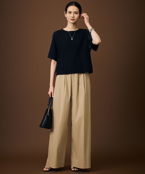 自由区(ジユウク)の「テクスチャージャージーレーシー カットソー(Tシャツ/カットソー・レディース・アイボリー系/ネイビー系/黄土色系・32)」の6枚目の写真