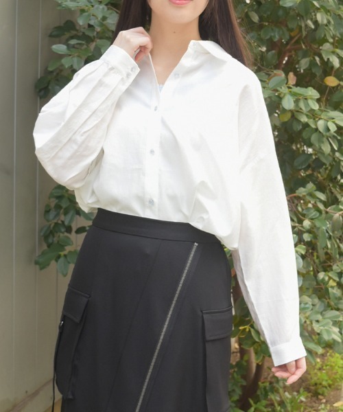 axes femme(アクシーズファム)の「UVカットシアーシャツ(シャツ/ブラウス・レディース・ホワイト/グリーン/ピンク・FREE)」の2枚目の写真