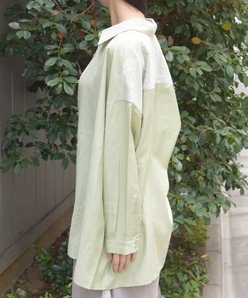 axes femme(アクシーズファム)の「UVカットシアーシャツ(シャツ/ブラウス・レディース・ホワイト/グリーン/ピンク・FREE)」の5枚目の写真
