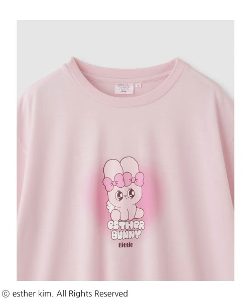 Mac-House(マックハウス)の「Esther Bunny エスターバニー ラバー×スプレープリント 半袖Tシャツ(Tシャツ/カットソー・レディース・ホワイト/サックスブルー/ピンク・L/M)」の5枚目の写真