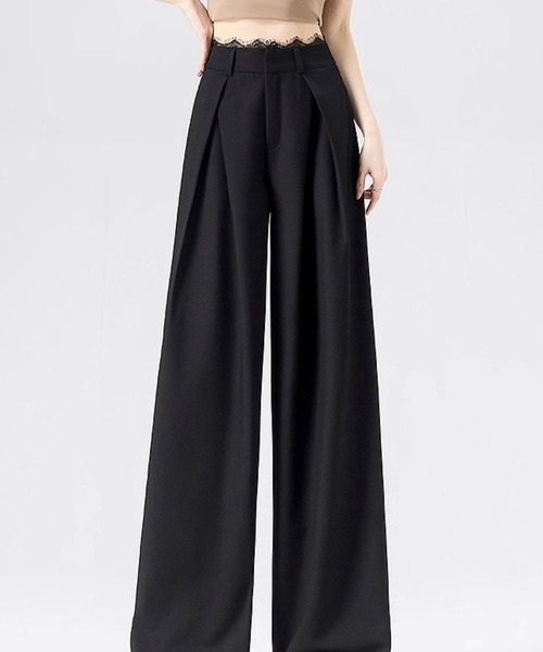 by LEGNA(バイレグナ)の「レースプリーツハイウエストスラックス(スラックス・レディース・グレー/ブラック・LARGE/MEDIUM/SMALL)」の3枚目の写真