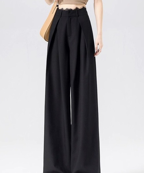 by LEGNA(バイレグナ)の「レースプリーツハイウエストスラックス(スラックス・レディース・グレー/ブラック・LARGE/MEDIUM/SMALL)」の4枚目の写真