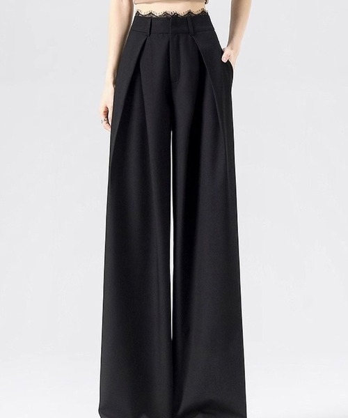 by LEGNA(バイレグナ)の「レースプリーツハイウエストスラックス(スラックス・レディース・グレー/ブラック・LARGE/MEDIUM/SMALL)」の5枚目の写真