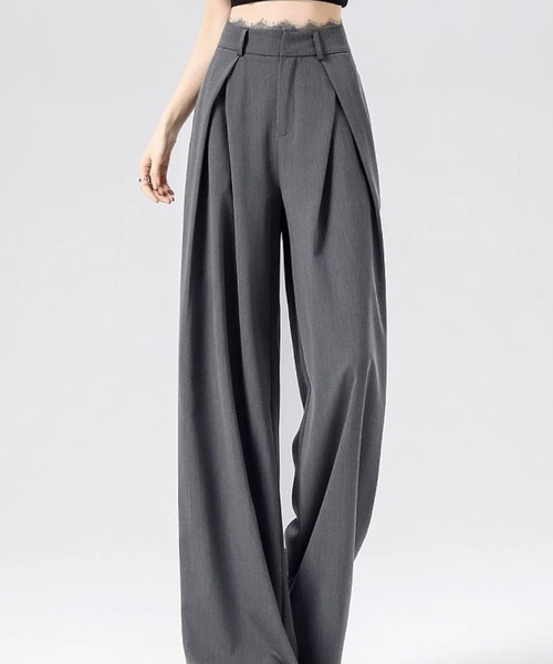 by LEGNA(バイレグナ)の「レースプリーツハイウエストスラックス(スラックス・レディース・グレー/ブラック・LARGE/MEDIUM/SMALL)」の6枚目の写真