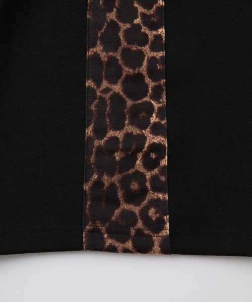 EMMA CLOTHES（エマクローズ）の「leopard print wide track pants/sweatpants / レオパードラインワイドトラックパンツ／スウェットパンツ【黒色コラボ】（スウェットパンツ・メンズ・チャコール/ブラック・M/S）」の7枚目の写真